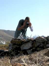 Photo:  The artist in Datça, taking pictures